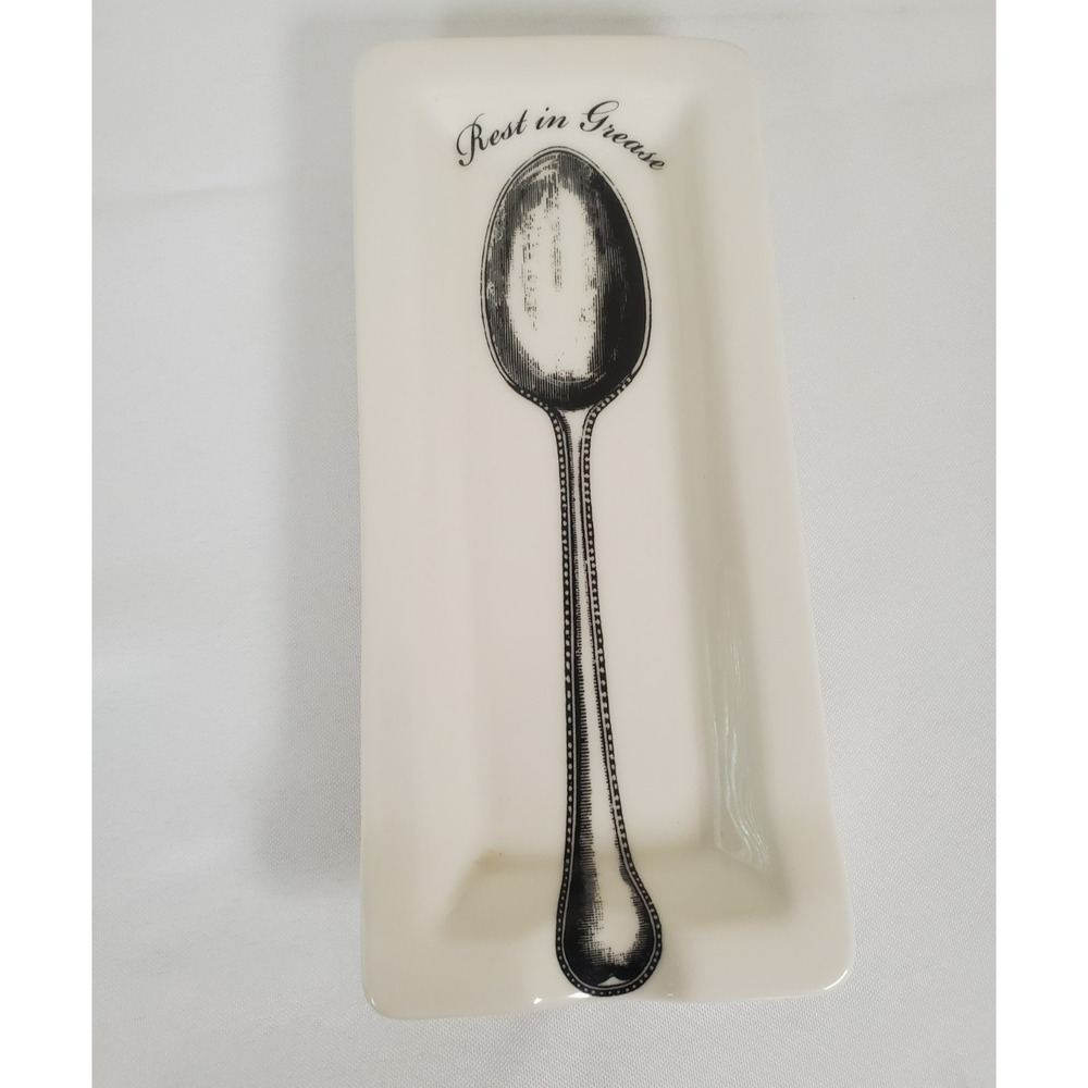 Spoon Rest, Ceramic "Rest in Grease" Fishs Eddy